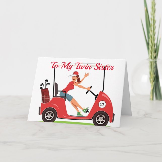 ZWEI SCHWESTER (WHO GOLFS) BIRTHDAY WISHES KARTE (Vorderseite)
