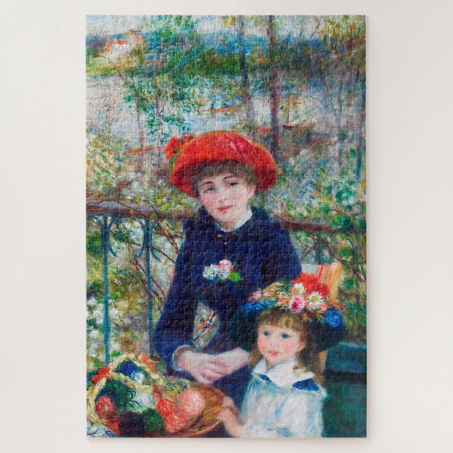 Zwei Schwestern (auf der Terrasse) Pierre Auguste  (Vertikal)