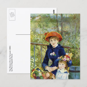 Zwei Schwestern (auf der Terrasse) von Pierre Reno Postkarte