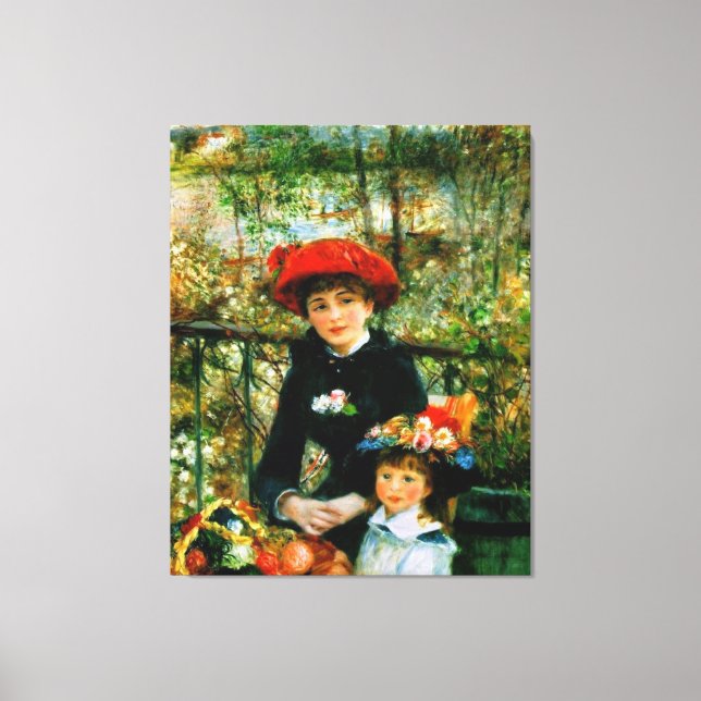 Zwei Schwestern Auf der Terrasse von Renoir Leinwanddruck (Vorderseite)