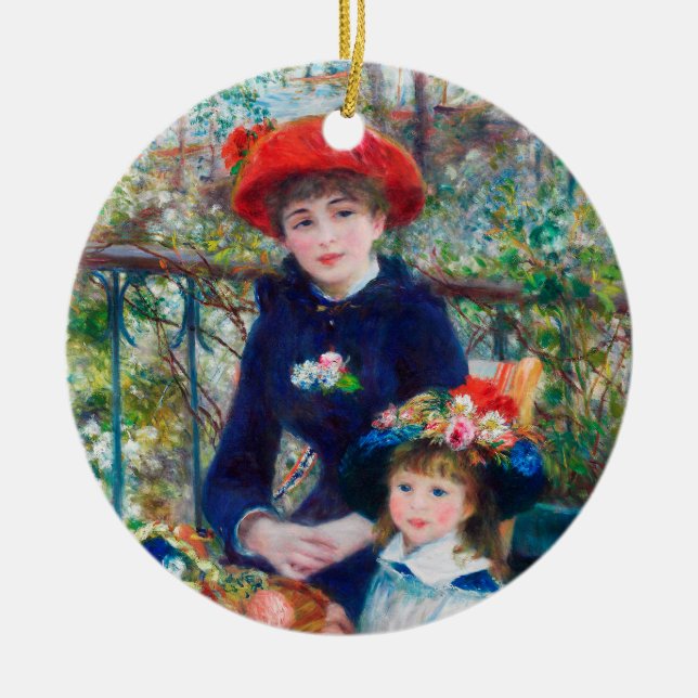 Zwei Schwestern - Renoir Impressionist Malerei 188 Keramik Ornament (Vorne)