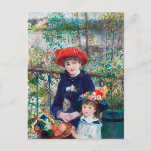 Zwei Schwestern - Renoir Impressionist Malerei 188 Postkarte (Vorderseite)