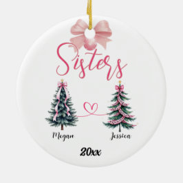 Zwei Schwestern Weihnachtsbaum mit Individuellen N Keramik Ornament