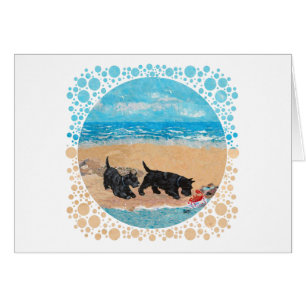 Zwei Scotties am Strand