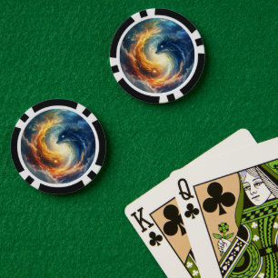 Zwei Seeungeheuer jagen einander, Fantasie  Pokerchips