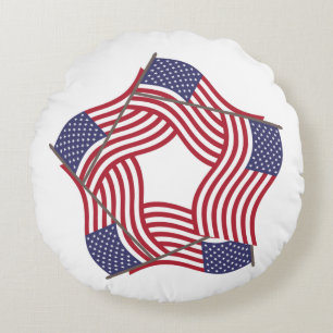 Zwei Seiten Designs mit patrouillischer amerikanis Rundes Kissen