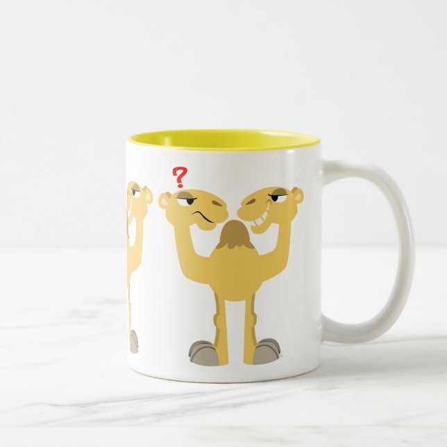 Zwei Seiten desselben Cartoon Kamel Zweifarbige Tasse (Rechts)