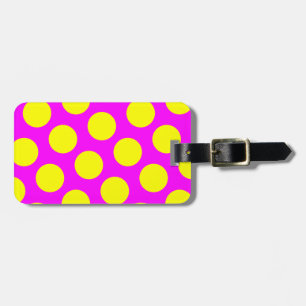 Zwei Seiten Magenta und Gelbe Polka Punkte Gepäckanhänger