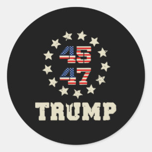 (zwei Seiten) Trump 2024 Qr 4547 Funny Trump tanze Runder Aufkleber