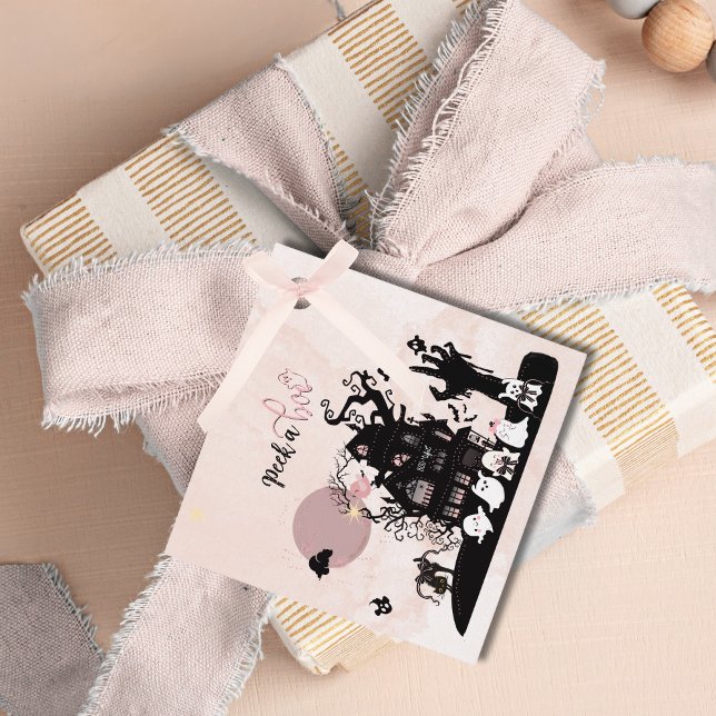 Zwei-seitige "Flüchtige Blick a Boo" Kinderdusche  Geschenkanhänger (Two-Sided Peek a Boo Baby Shower Favor Tag)