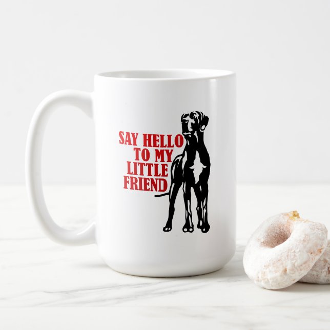 Zwei seitliche gedruckte Great Dane Friends Kaffeetasse (Mit Donut)