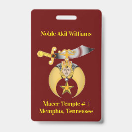 Zwei seitliche Shriners Ausweis