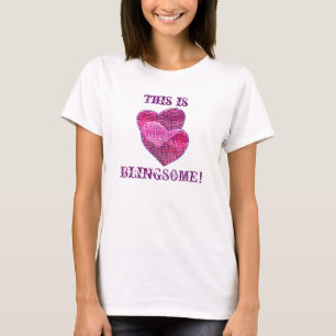 Zwei sequined herats blingsome T - Shirt