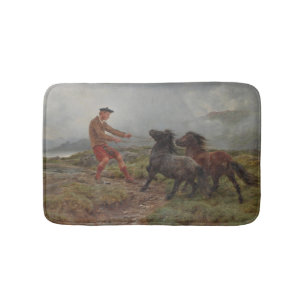 Zwei Shetland Ponys in einer misty schottischen La Badematte