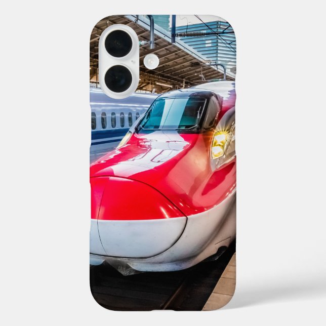 Zwei Shinkansen am Bahnhof Tokio iPhone 16 Hülle (Rückseite)
