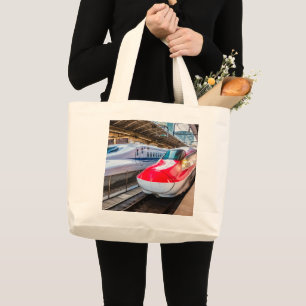 Zwei Shinkansen am Bahnhof Tokio Jumbo Stoffbeutel