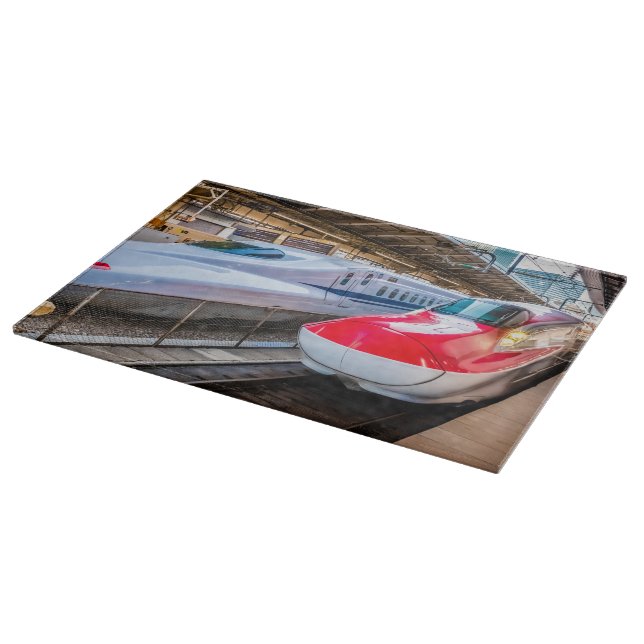 Zwei Shinkansen am Bahnhof Tokio Schneidebrett (Ecke)