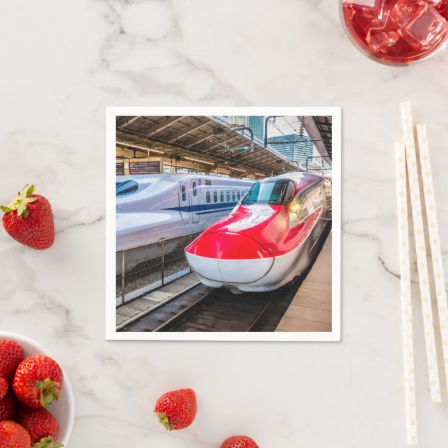 Zwei Shinkansen am Bahnhof Tokio Serviette (Beispiel)