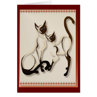 Zwei siamesische Katzen-Karten