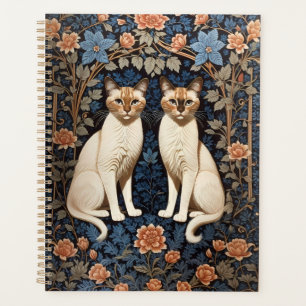 Zwei siamesische Katzen William Morris Inspiriert Planer