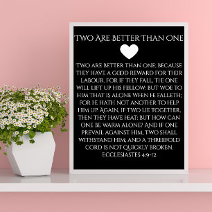 Zwei sind besser als eine Ecclesiastes 4:9 Hochzei Poster