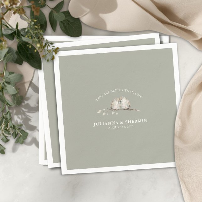 Zwei sind besser als einer serviette (Christian Wedding Napkins)