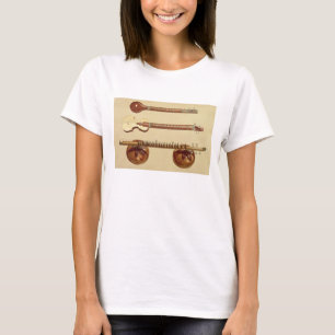 Zwei Sitars und ein rudra vina, Inder, 'vom T-Shirt