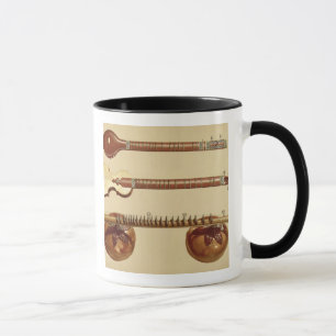 Zwei Sitars und ein rudra vina, Inder, 'vom Tasse