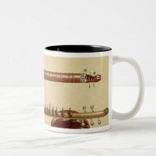Zwei Sitars und ein rudra vina, Inder, 'vom Zweifarbige Tasse