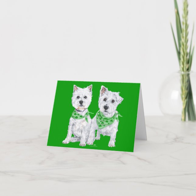 Zwei Sitzgelegenheiten am St Patricks Day Karte (Vorderseite)