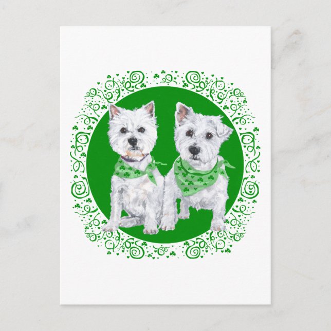 Zwei Sitzgelegenheiten am St Patricks Day Postkarte (Vorderseite)