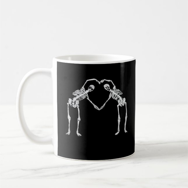 Zwei Skeleton Hearts Hands Classic Kaffeetasse (Links)