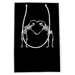 Zwei Skeleton Hearts Hands Classic Mittlere Geschenktüte