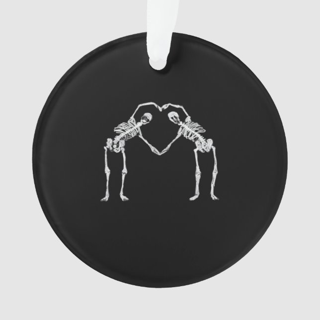 Zwei Skeleton Hearts Hands Classic Ornament (Vorderseite)