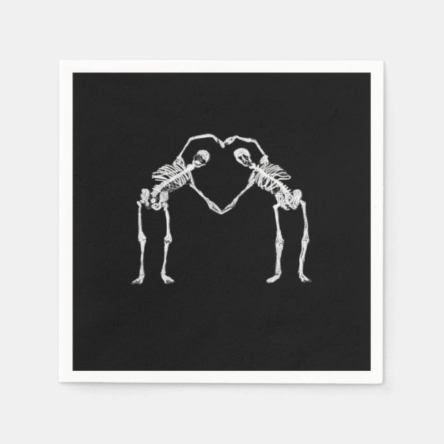 Zwei Skeleton Hearts Hands Classic Serviette (Vorderseite)