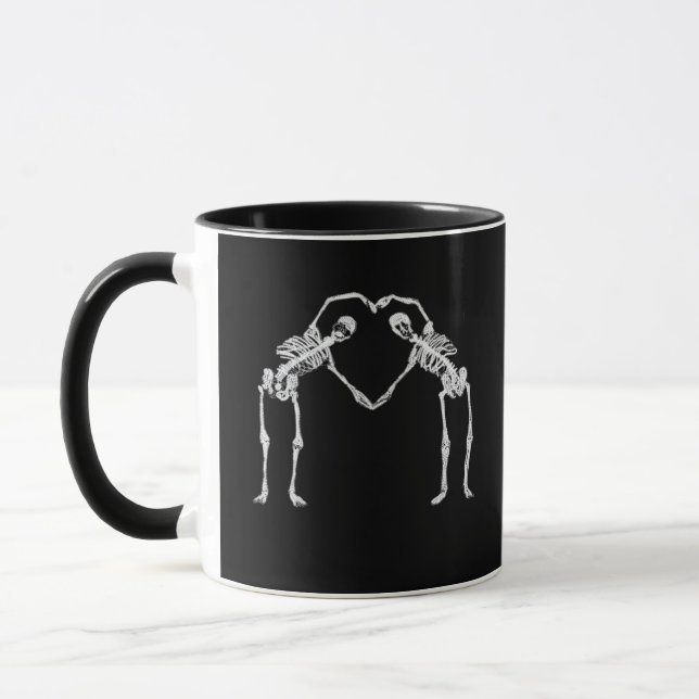 Zwei Skeleton Hearts Hands Classic Tasse (Links)