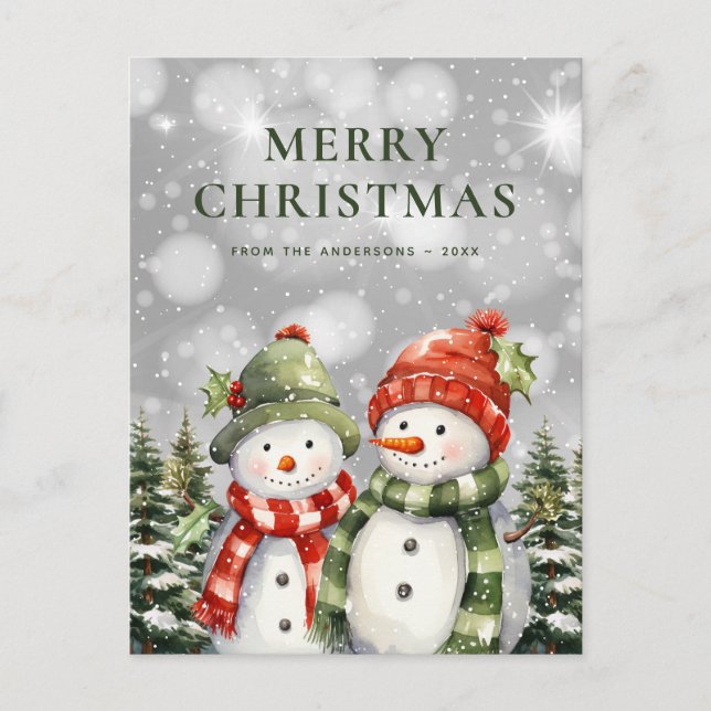 Zwei Snowmen Frohe Weihnachten (Vorderseite)