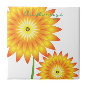 Zwei Sonnenblumen-Pflanze Thunder_Cove Fliese