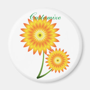 Zwei Sonnenblumen-Pflanze Thunder_Cove Magnet