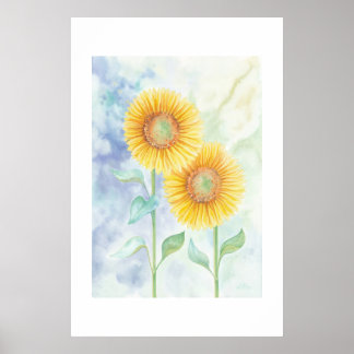 Zwei Sonnenblumen Poster