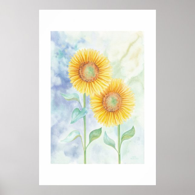 Zwei Sonnenblumen Poster (Vorne)