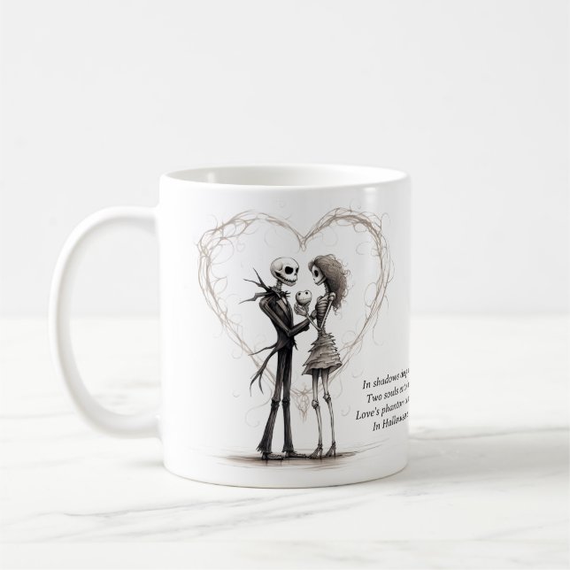 Zwei Soule im Schatten tief: Halloween im Liebe Cu Kaffeetasse (Links)