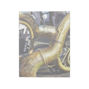 Zwei Sousaphone und Trommeln Notizblock
