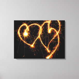 Zwei sparklere Herzen Leinwanddruck