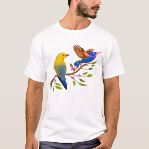 Zwei Spatzen auf einem Baumzweig T-Shirt