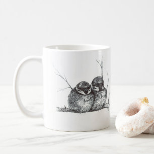 Zwei Spatzen Kaffeetasse
