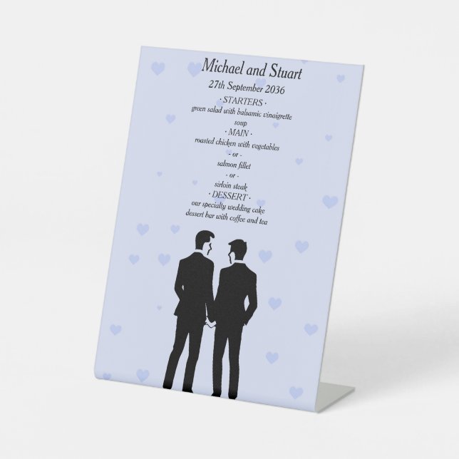 Zwei Speisekarten Sockelschild (Vorderseite)