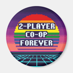 Zwei-Spieler-Coop-Stolz Pixel Magnet