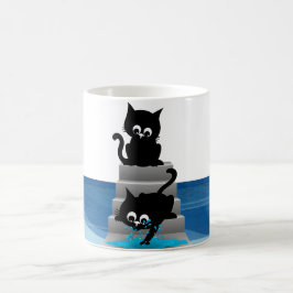 Zwei spielerische Katzen Kaffeetasse