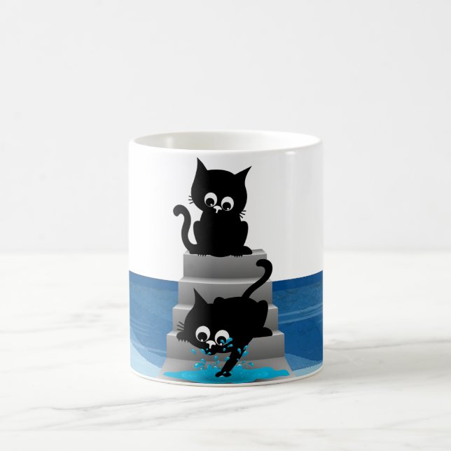 Zwei spielerische Katzen Kaffeetasse (Mittel)